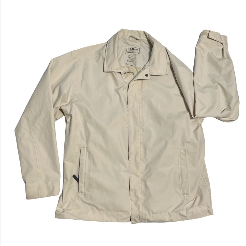LL Bean Men’s Lightweight Khaki Full Zip Jacket Sz L